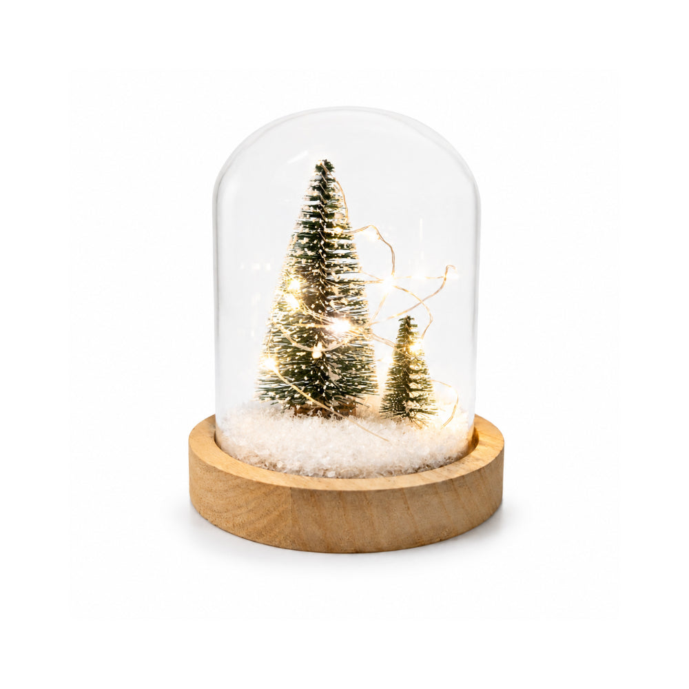 Plum Pudding Christmas Light Up Glass Christmas Decoration Dome
