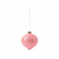 Plum Pudding Christmas Glass Christmas Ornament 4pk Blush Drop