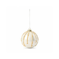 Plum Pudding Christmas Glass Christmas Ornament 4pk Silver and Gold