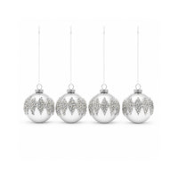 Plum Pudding Christmas Glass Christmas Ornament 4pk Clear