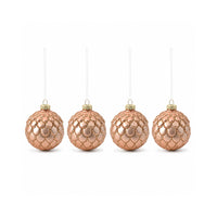 Plum Pudding Christmas Glass Christmas Ornament 4pk Gold Scales