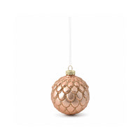 Plum Pudding Christmas Glass Christmas Ornament 4pk Gold Scales