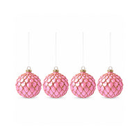 Plum Pudding Christmas Glass Christmas Ornament 4pk Blush Scales