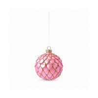 Plum Pudding Christmas Glass Christmas Ornament 4pk Blush Scales