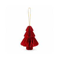 Plum Pudding Christmas Paper Tree decorations, 4pk Red