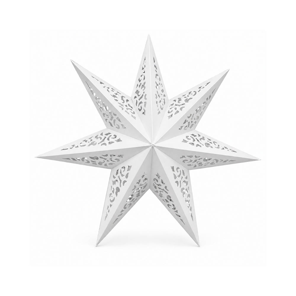 Plum Pudding Christmas Paper Star 45cm Cream