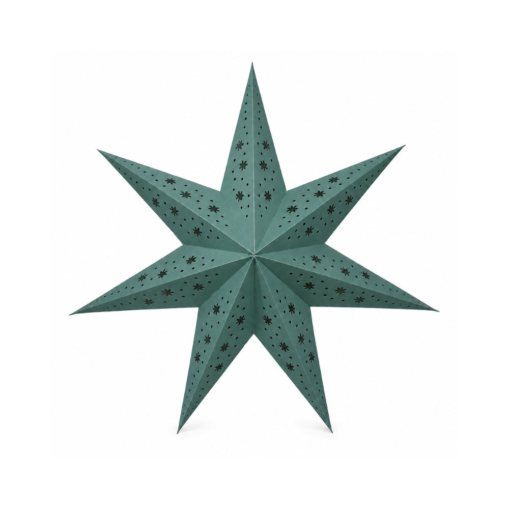 Plum Pudding Christmas Paper Star 60cm Green