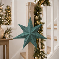 Plum Pudding Christmas Paper Star 60cm Green