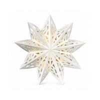 Plum Pudding Christmas 9 Pointed Paper Star 40cm with lights Cream