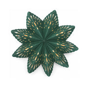 Plum Pudding Christmas 9 Pointed Paper Star 40cm with lights Green