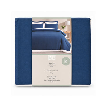 K&Co. House Series Sunwashed Quilt Cover Set King - BORDER