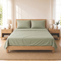 K&Co. House Series Cotton Sheet Set Queen - SAGE
