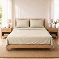 K&Co. House Series Cotton Sheet Set Queen - OATMEAL