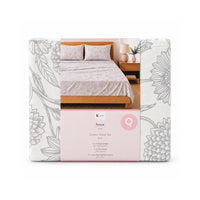 K&Co. House Series Cotton Sheet Set Queen - FLORAL OUTLINE