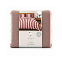 K&Co. House Series Cotton Quilt Cover Set King - DAHLIA STRIPE