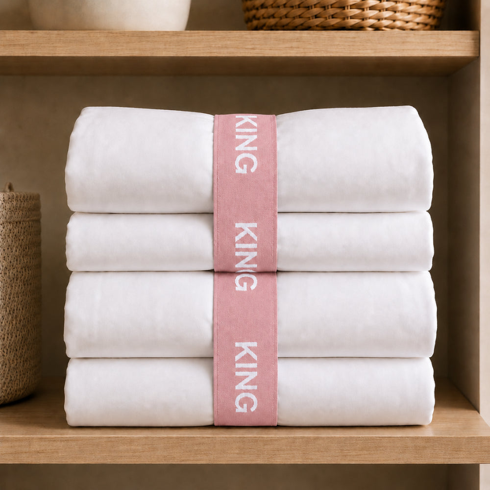 K&Co. House Series Bed Linen Storage Band Queen 2 Pack - PINK