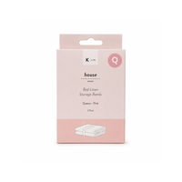 K&Co. House Series Bed Linen Storage Band Queen 2 Pack - PINK