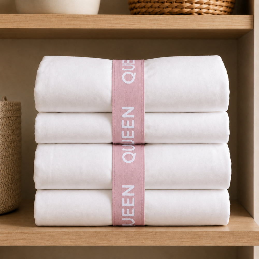 K&Co. House Series Bed Linen Storage Band King 2 Pack - PINK