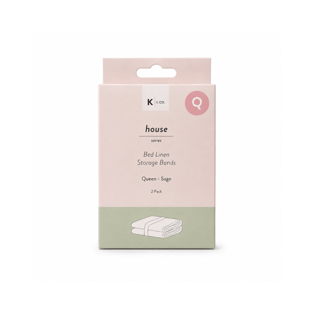 K&Co. House Series Bed Linen Storage Band King 2 Pack - SAGE