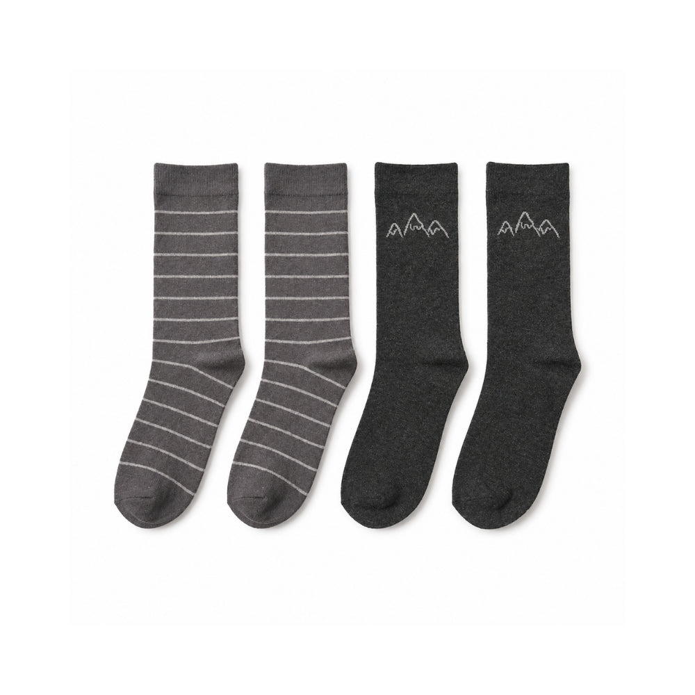 K&Co. Mens 2 Pack Wool Rich Socks (One Size) - MOUNTAIN