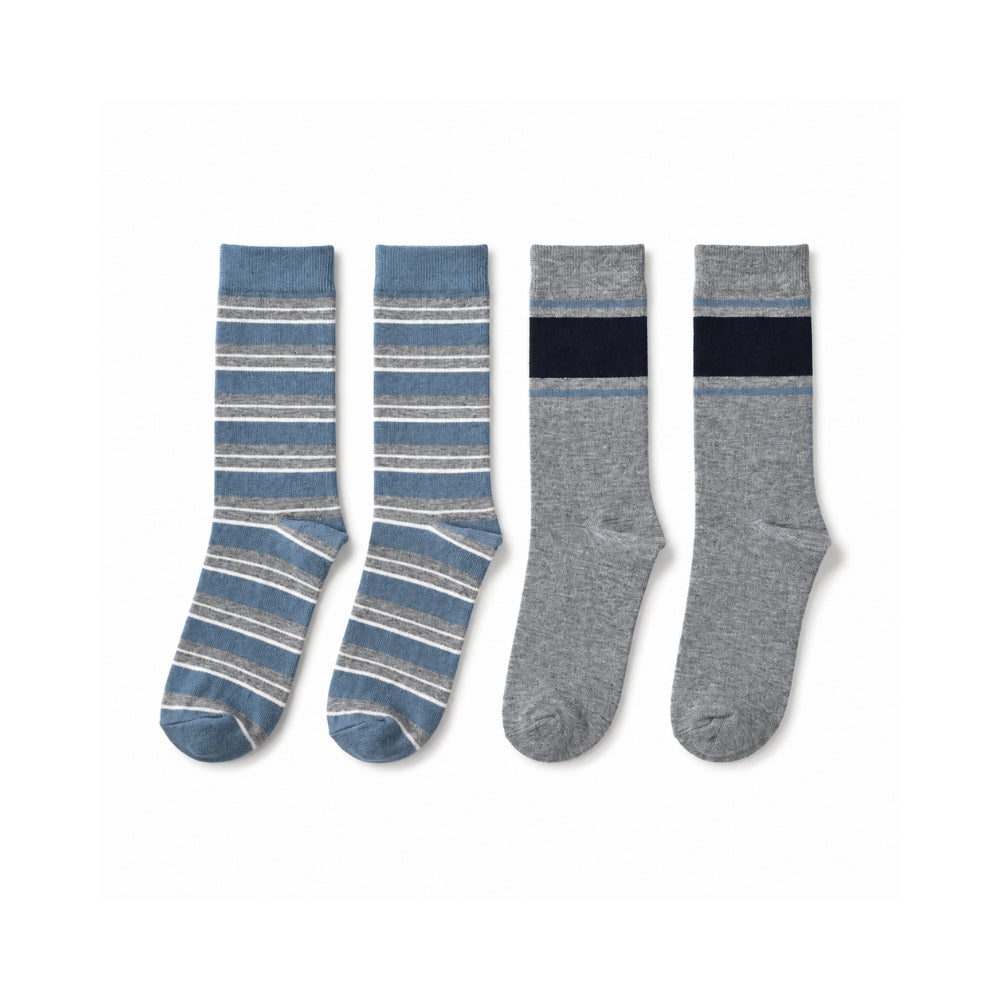 K&Co. Mens 2 Pack Wool Rich Socks (One Size) - STRIPE