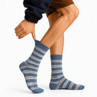 K&Co. Mens 2 Pack Wool Rich Socks (One Size) - STRIPE
