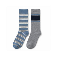 K&Co. Mens 2 Pack Wool Rich Socks (One Size) - STRIPE