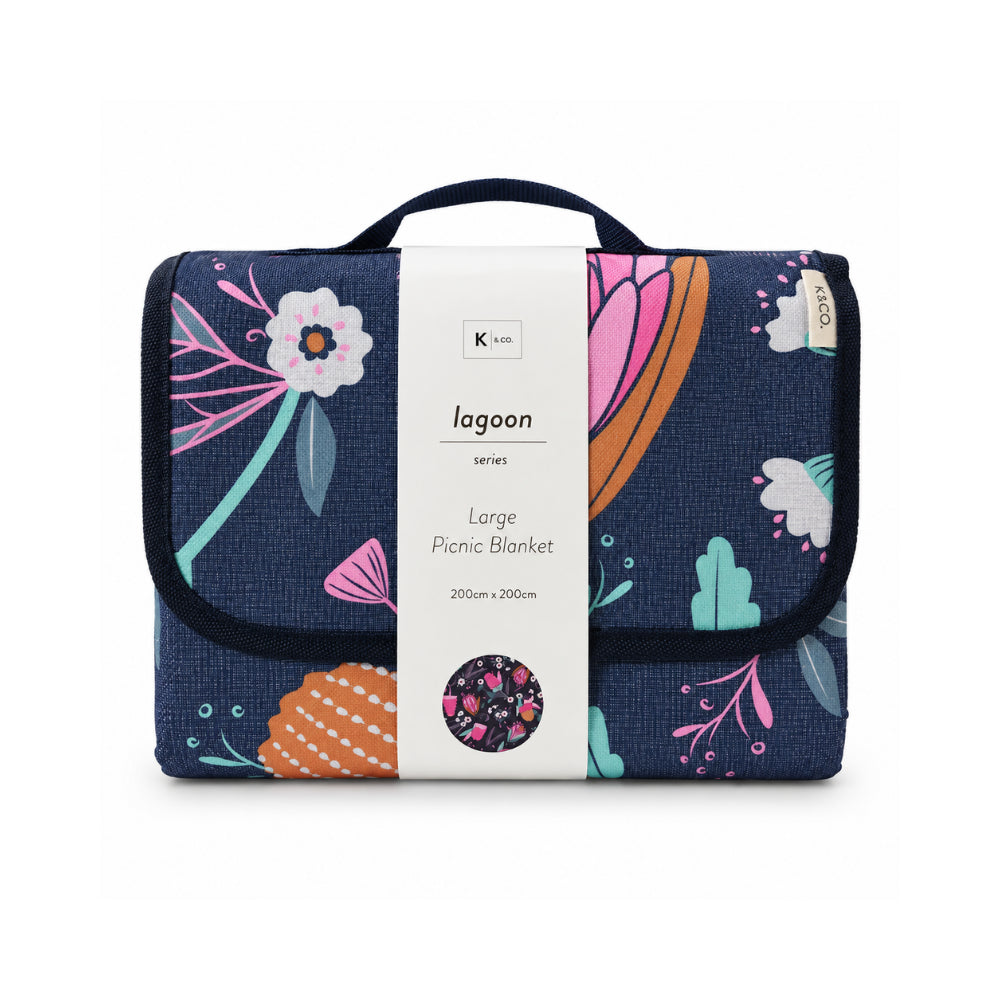 K&Co. Lagoon Series Large Picnic Blanket 200cm x 200cm - BANKSIA BUDS