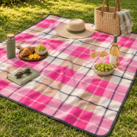 K&Co. Lagoon Series Large Picnic Blanket 200cm x 200cm - FUCHSIA GINGHAM