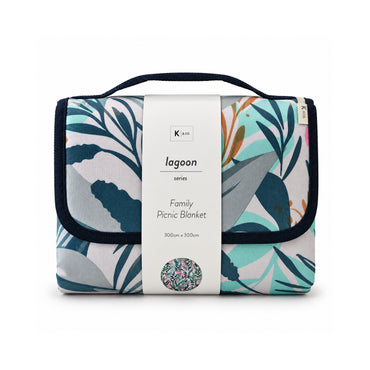 K&Co. Lagoon Series Family Picnic Blanket 300cm x 300cm - BOTANIC LEAVES