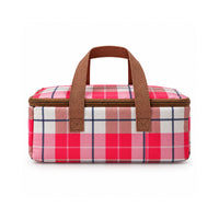K&Co. Lagoon Series Zip Around Flat Lunch Bag - FUCHSIA GINGHAM