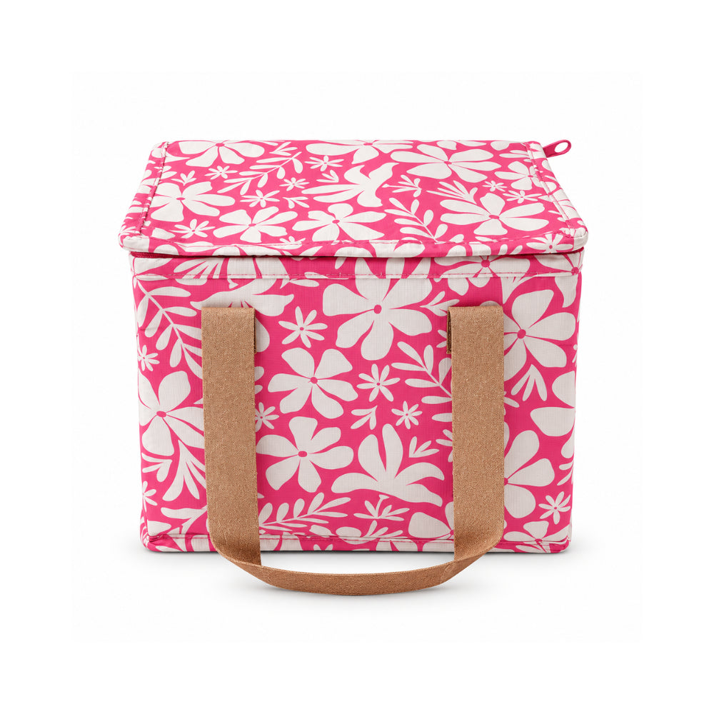 K&Co. Lagoon Series Mini Reusable Cooler Bag - FUCHSIA TROPIC FLORAL