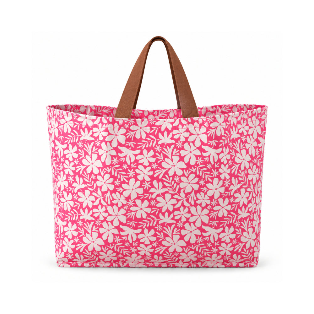 K&Co. Lagoon Series Reusable Shopper Bag - FUCHSIA TROPIC FLORAL