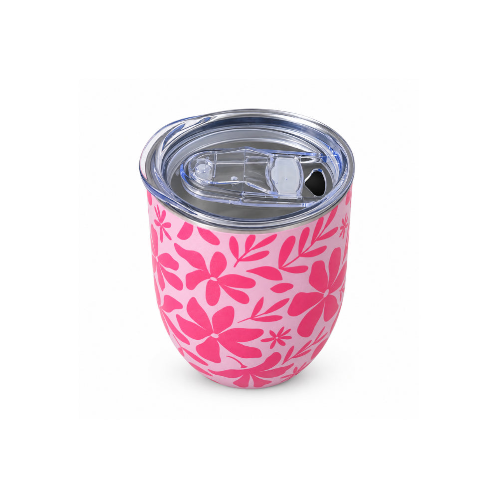 K&Co. Lagoon Series  Small Insulated Cup - FUCHSIA TROPIC FLORAL