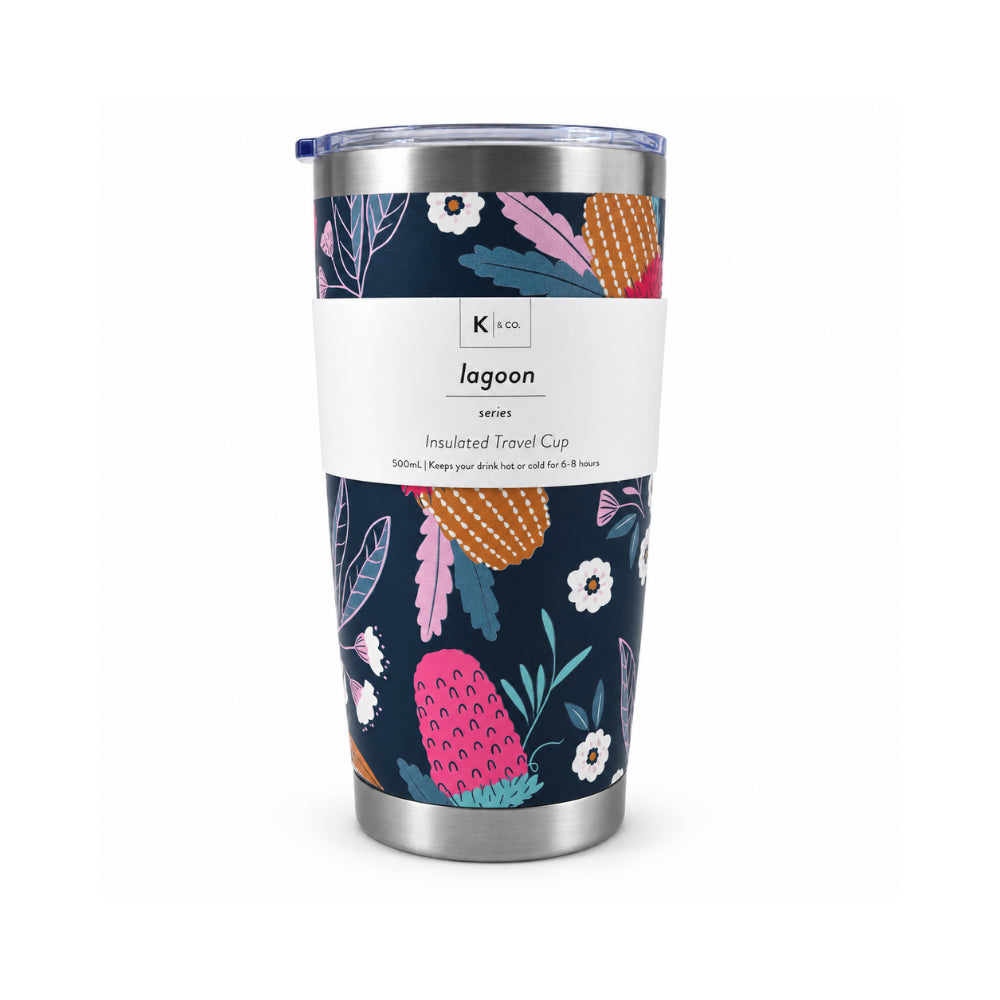 K&Co. Lagoon Series Insulated Travel Cup - BANKSIA BUDS