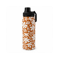 K&Co. Lagoon Series Insulated Drink Bottle 600ml - MUSTARD TROPIC FLORAL
