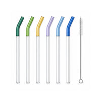 K&Co. Lagoon Series 6 Pack Glass Straw - SPRING