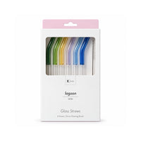 K&Co. Lagoon Series 6 Pack Glass Straw - SPRING