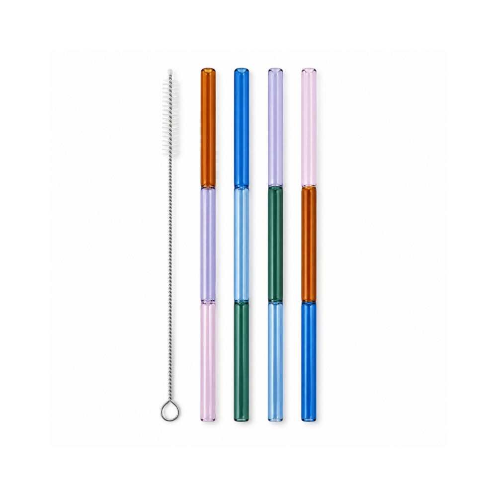 K&Co. Lagoon Series 4 Pack 3 tone Glass Straw