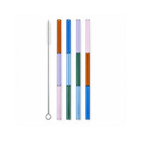 K&Co. Lagoon Series 4 Pack 3 tone Glass Straw