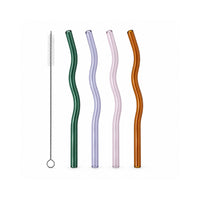 K&Co. Lagoon Series 4 Pack Wave Glass Straw