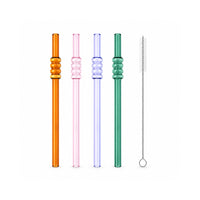 K&Co. Lagoon Series 4 Pack Bubble Glass Straws