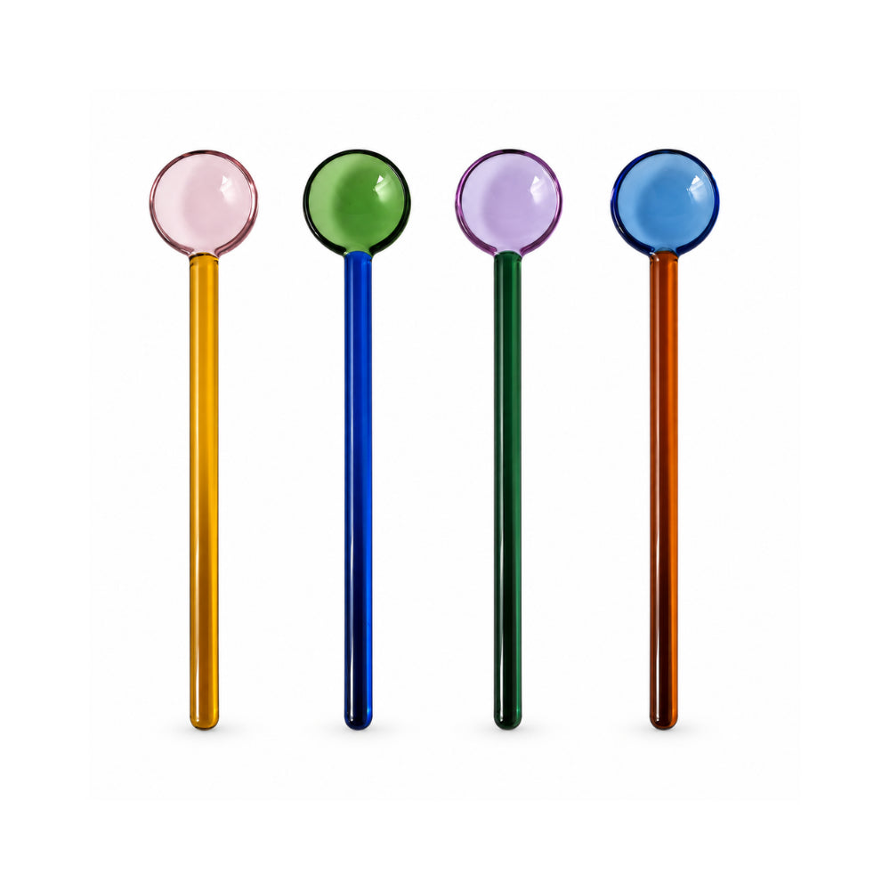 K&Co. Lagoon Series 4 Pack Glass Spoons