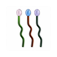 K&Co. Lagoon Series 3 Pack Wavy Glass Spoons
