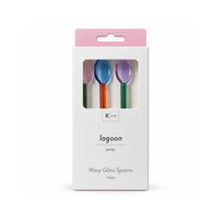 K&Co. Lagoon Series 3 Pack Wavy Glass Spoons