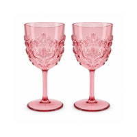K&Co. Lagoon Series Acrylic Wine Glass 2 Pack - PINK