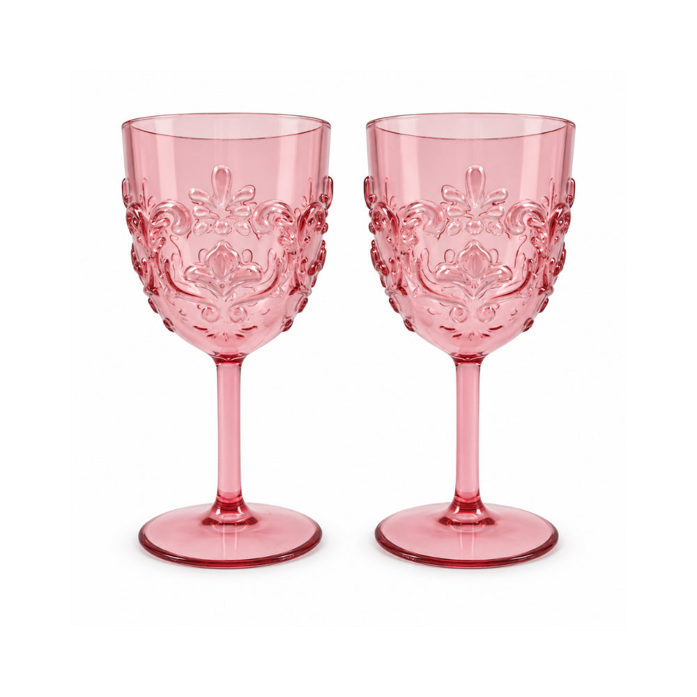 K&Co. Lagoon Series Acrylic Wine Glass 2 Pack - PINK