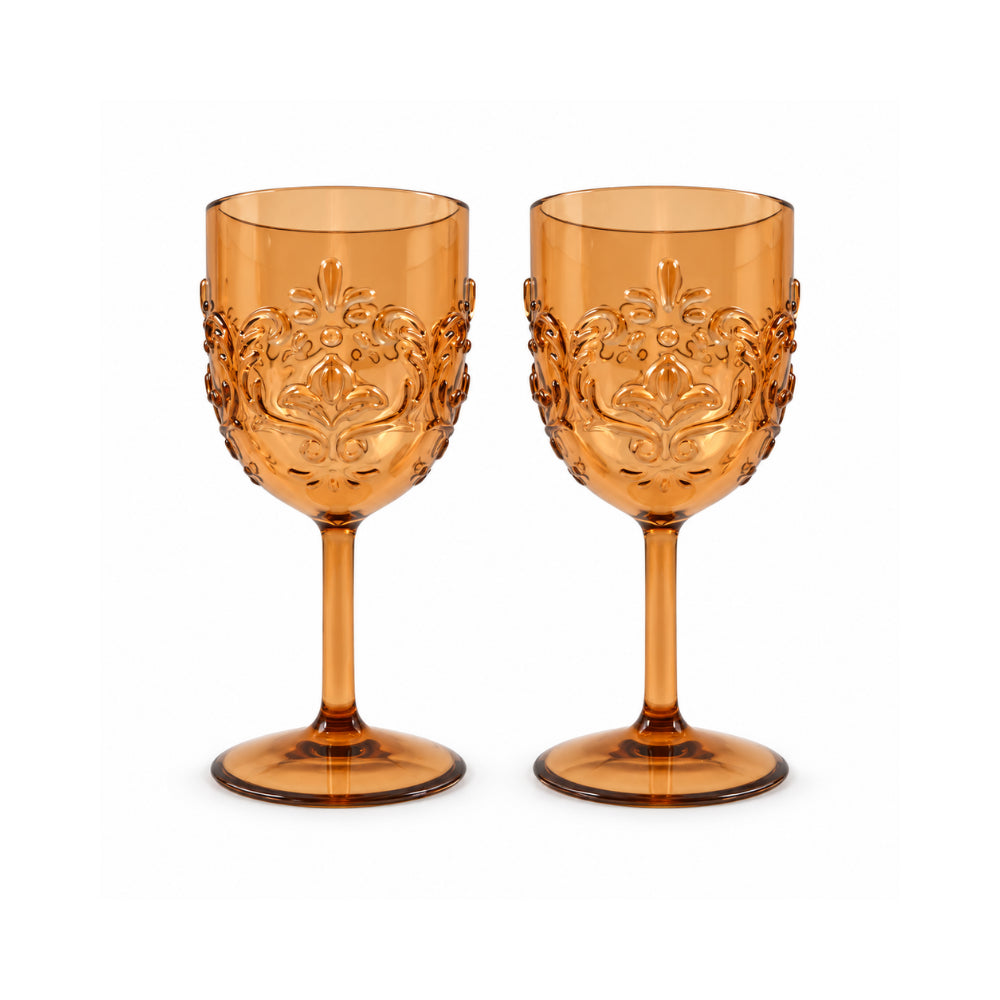 K&Co. Lagoon Series Acrylic Wine Glass 2 Pack - AMBER
