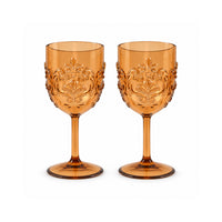 K&Co. Lagoon Series Acrylic Wine Glass 2 Pack - AMBER
