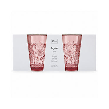 K&Co. Lagoon Series Acrylic Tumbler Short 2 Pack - PINK